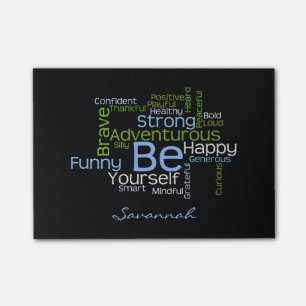 BE Yourself Inspirational Word Cloud Post-it Notes