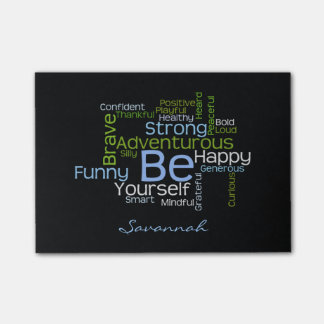 BE Yourself  Inspirational Word Cloud Post-it Notes