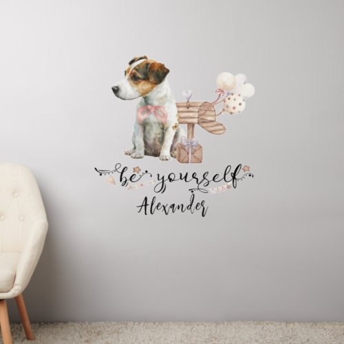 Be yourself Jack Russell puppy next to mailbox Wall Decal