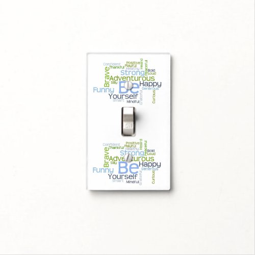 BE Yourself Motivational Word Cloud Template Light Switch Cover