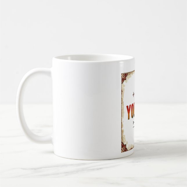 Be Yourself mug | Rainbow distressed mug (Left)