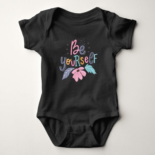 Be Yourself | Pastel Flowers Baby Bodysuit (Front)
