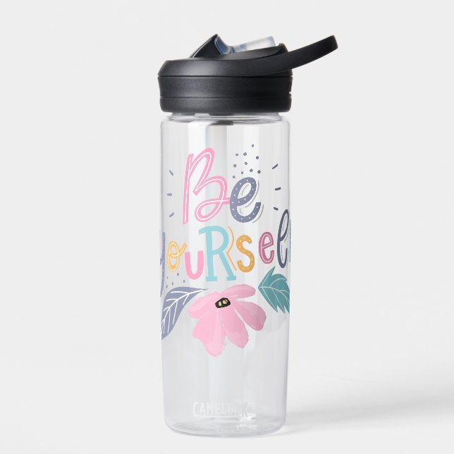 Be Yourself | Pastel Flowers Water Bottle (Left)