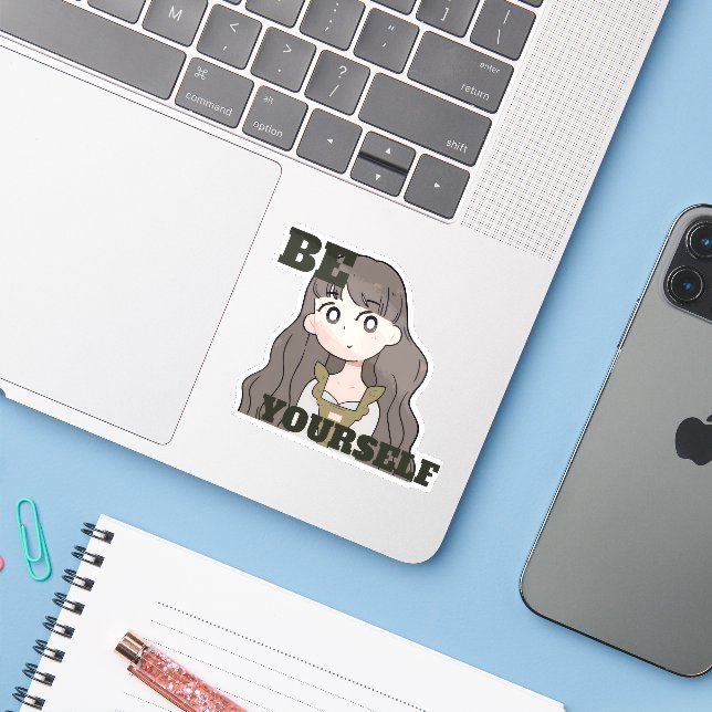 Be Yourself – Self-Love & Confidence  Sticker (Laptop w/ iPhone)