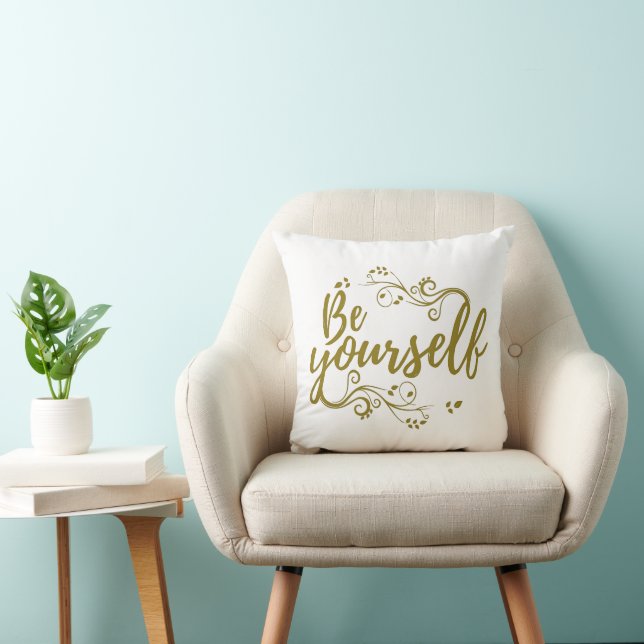 Be Yourself T-shirt Throw Pillow (Chair)