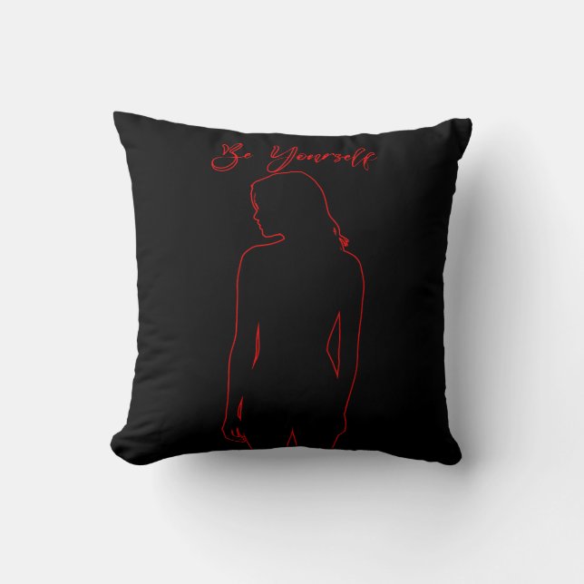 Be yourself throw pillow (Front)