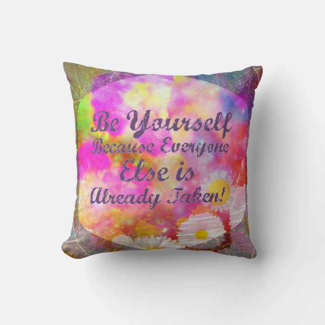 Be Yourself Throw Pillow (Front)