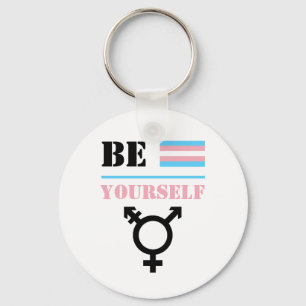 Be yourself Trans Pride Keychain