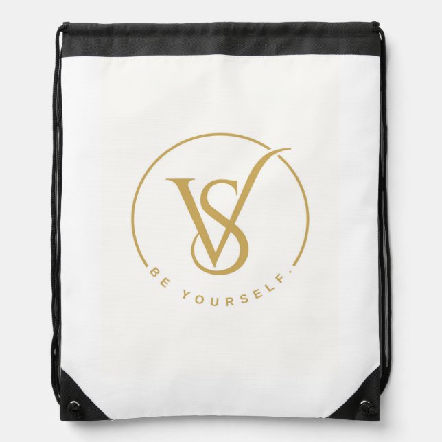 Be Yourself VS Monogram Logo Drawstring Bag (Front)