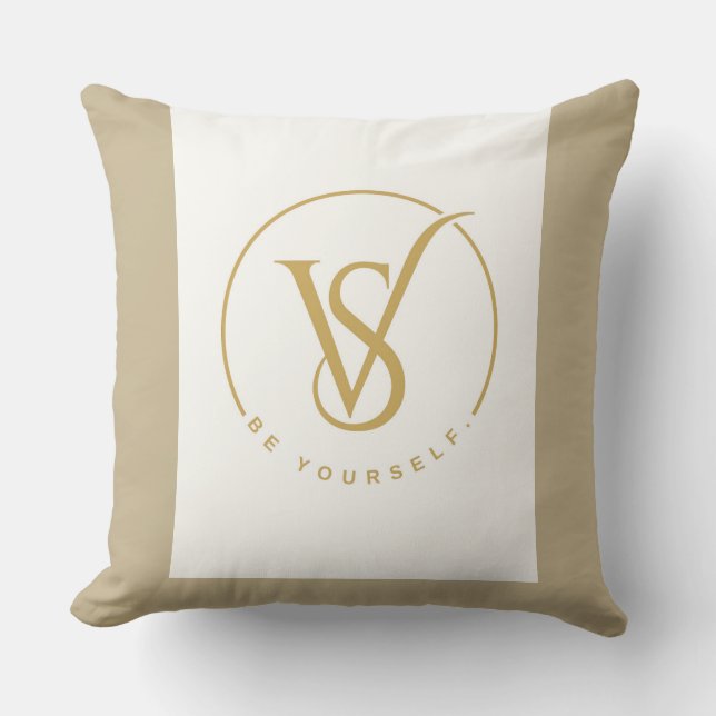 Be Yourself VS Monogram Logo Throw Pillow (Front)