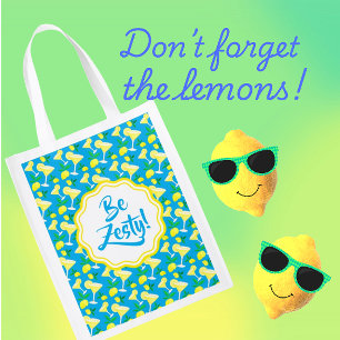 Be Zesty Lemon Reusable Grocery Bag