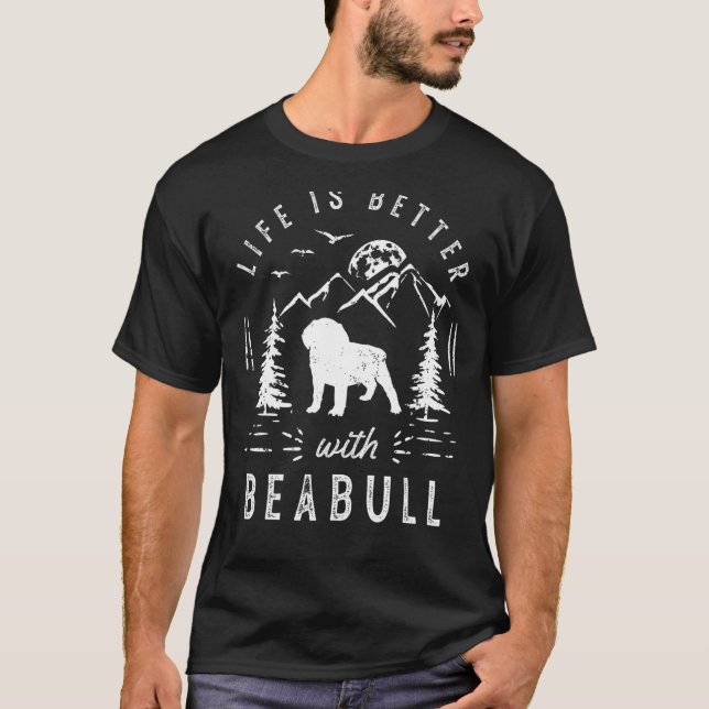 Beabull Life Better Mom Dad Dog T-Shirt (Front)