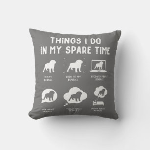Beabull Things Do Spare Time Funny Dog Mom Dad Throw Pillow