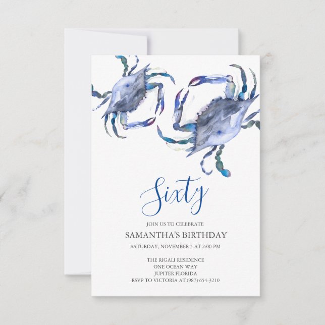 Beach 60th Birthday  Invitations (Front)