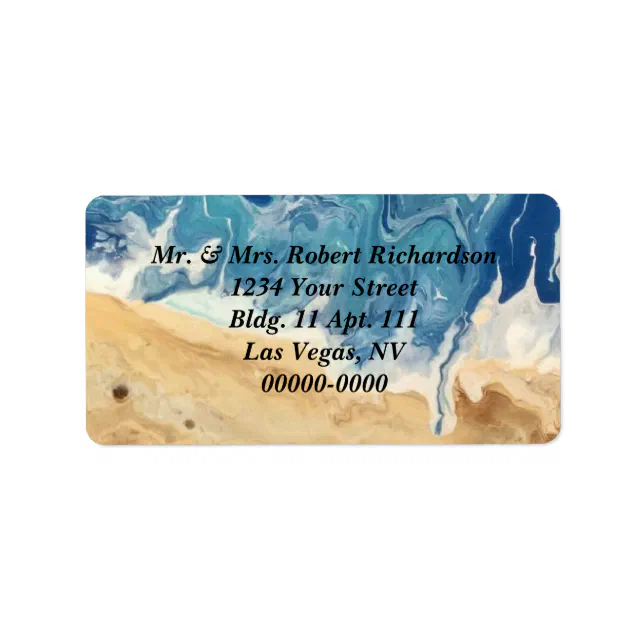 Abstract Address Line Beach Abstract Address Large Labels ( 5 lines) | Zazzle