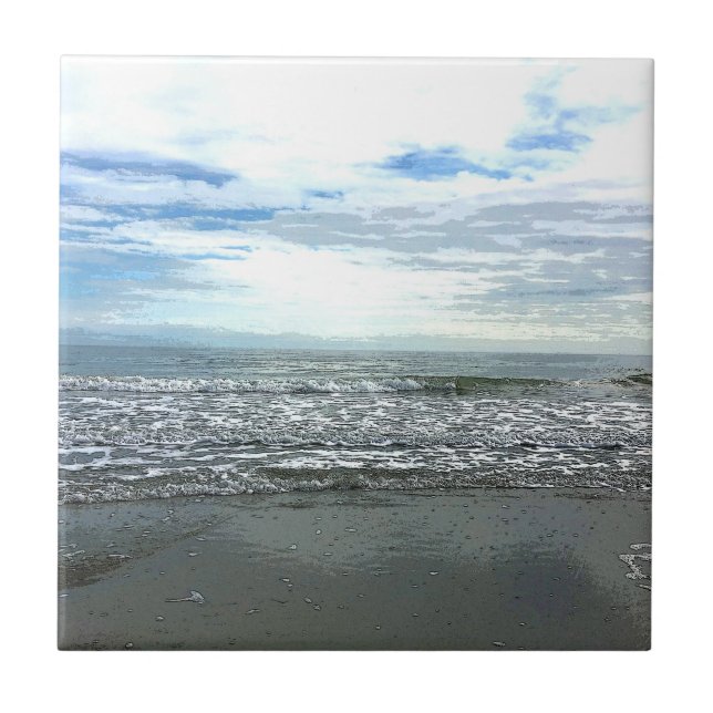 Beach Abstract Artistic Nautical Gift Favor Ceramic Tile (Front)