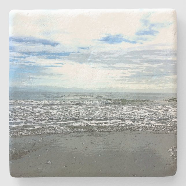 Beach Abstract Artistic Nautical Gift Favor  Stone Coaster (Front)