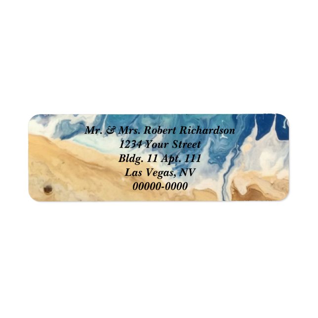Beach Abstract Return Address Labels-5 lines Label (Front)