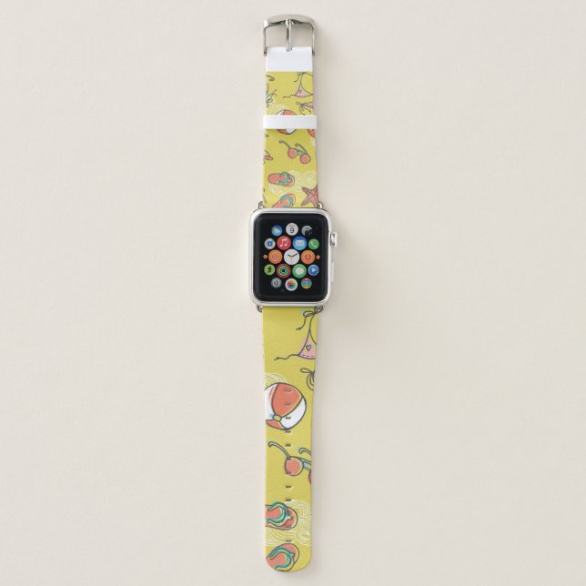 beach accessories. seamless pattern apple watch band (Front)