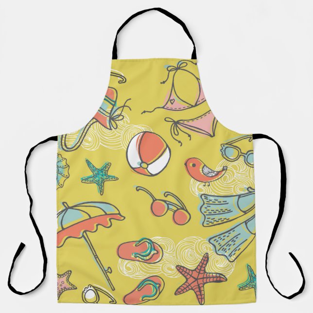 beach accessories. seamless pattern apron (Front)