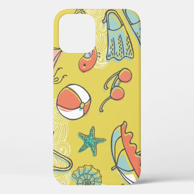 Beach Accessories: Summer Seamless Pattern. Case-Mate iPhone Case (Back)