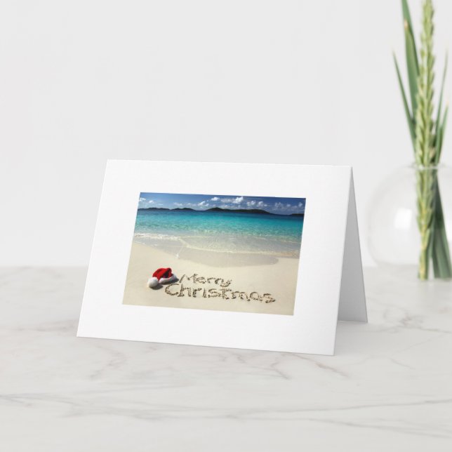 BEACH/ACROSS THE MILES CHRISTMAS HOLIDAY CARD (Front)