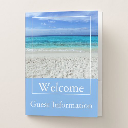 Beach Airbnb Vacation Rental Guest Information Pocket Folder