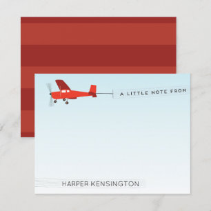 Beach Airplane Banner Personal Stationery Invitation