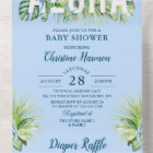 Beach Aloha Light Blue Baby Shower Diaper Raffle