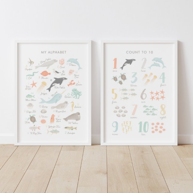 Beach Alphabet and Numbers Wall Art Sets (Creator Uploaded)