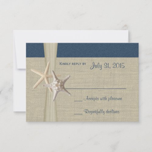 Beach Amore Navy Blue Response Card