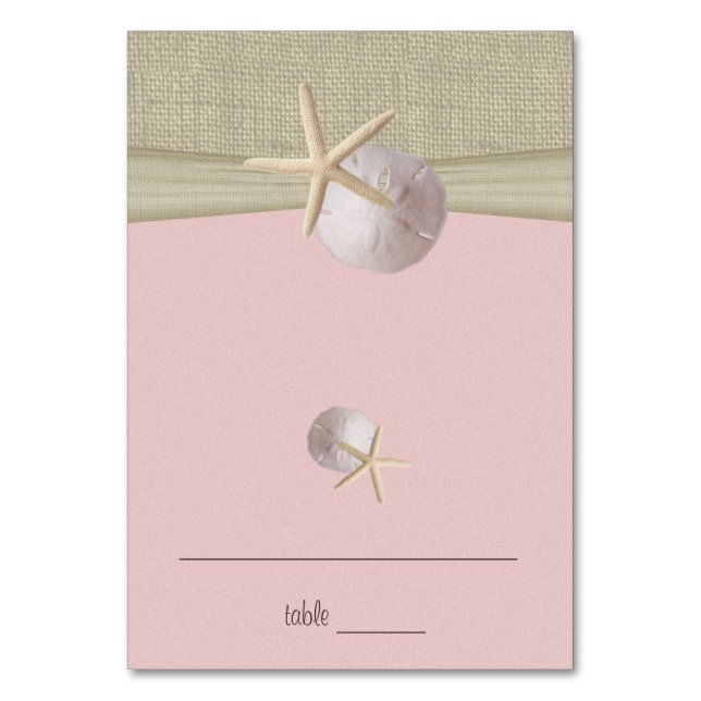 Beach Amore' Pink Seating Card (Front)