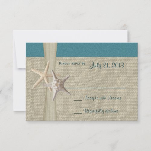 Beach Amore Teal Response Card