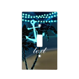 Beach Anchor & Palm Tree Light Switch Cover