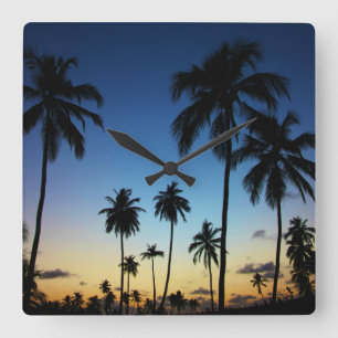 Beach And A Coastal Village   Praia Do Forte Square Wall Clock