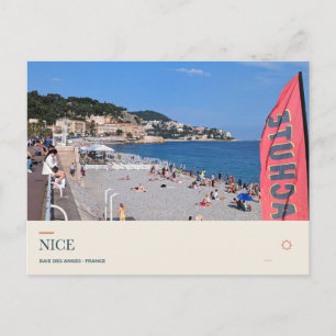 Beach and Baie des Anges in Nice Postcard