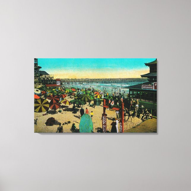Beach and Bath House, Long BeachLong Beach, CA Canvas Print (Front)