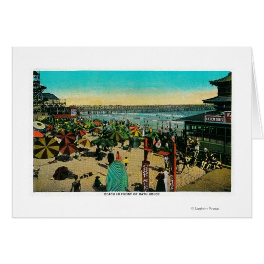 Beach and Bath House, Long BeachLong Beach, CA Cards (Front Horizontal)