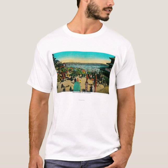 Beach and Bath House, Long BeachLong Beach, CA T-Shirt (Front)