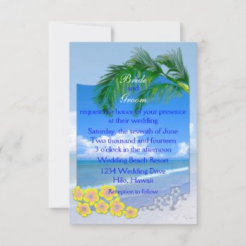 Beach And Blue Skies Wedding Invitation by BailOutIsland at Zazzle