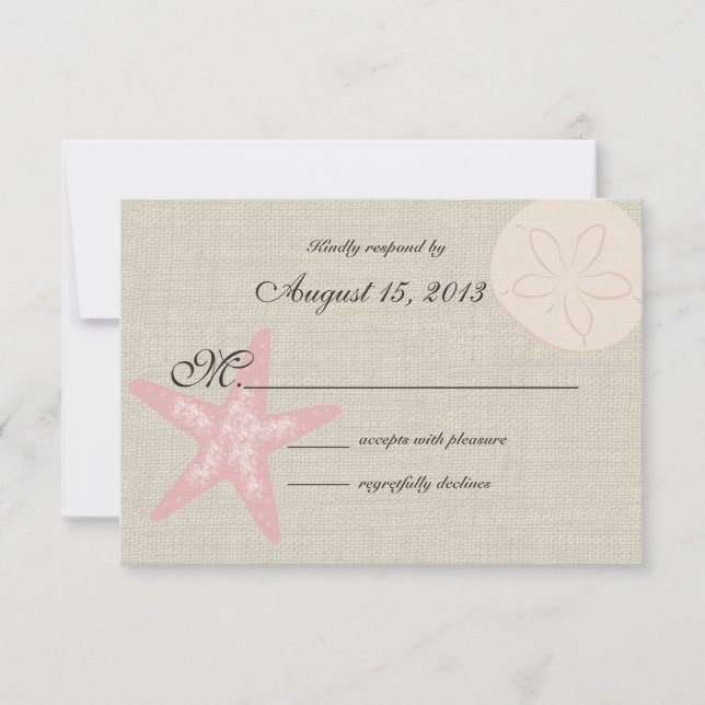 Beach and Burlap RSVP Card (Front)