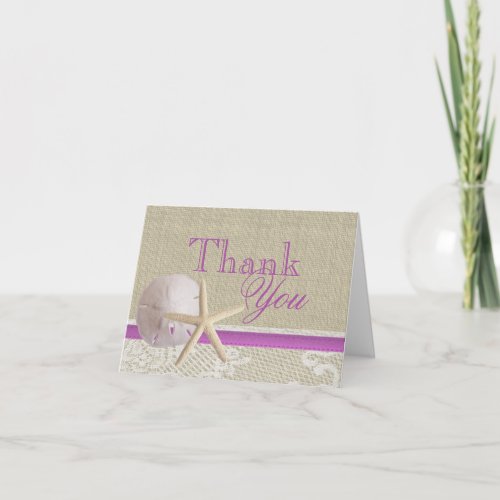 Beach and Burlap Tropical Purple Thank You