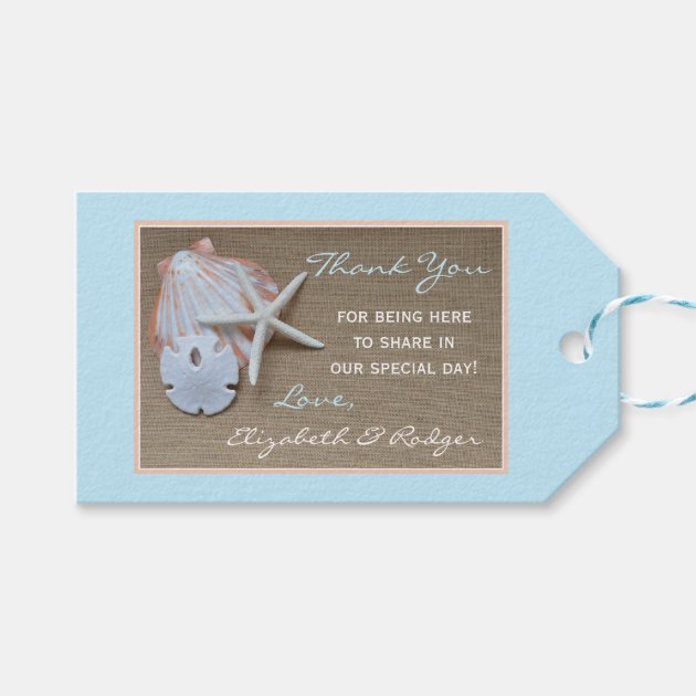 Beach And Burlap Wedding Thank You Favor Gift Tags