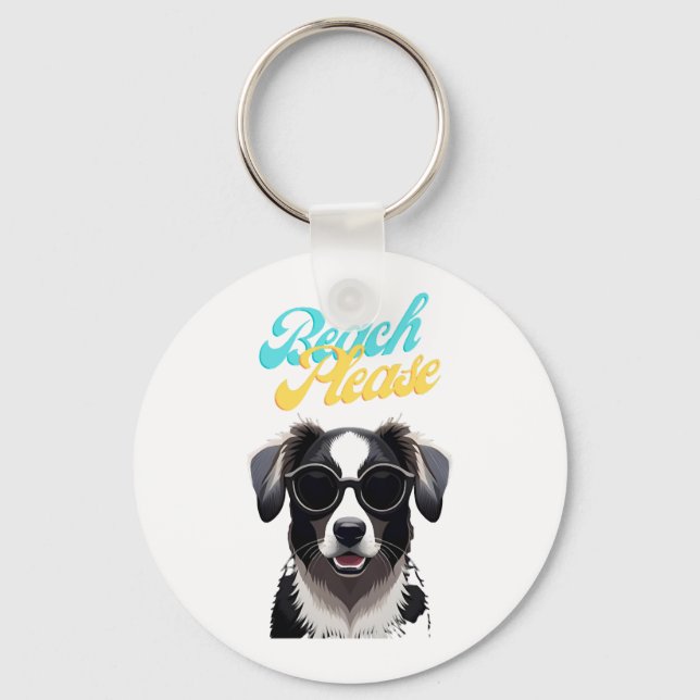 Beach and Dogs Keychain (Front)