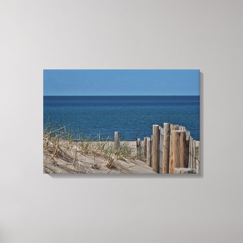 Beach and dune fence at Provincetown Cape Cod Canvas Print