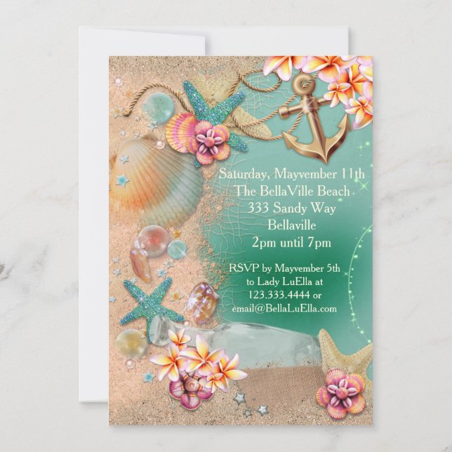 Beach and Luau Invitations (Back)