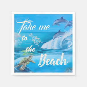 Beach and Marine Life Painting Napkins