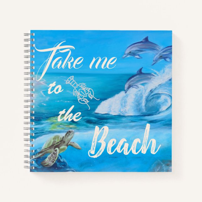 Beach and Marine Life Painting Notebook (Front)