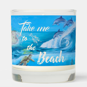 Beach and Marine Life Painting Scented Candle