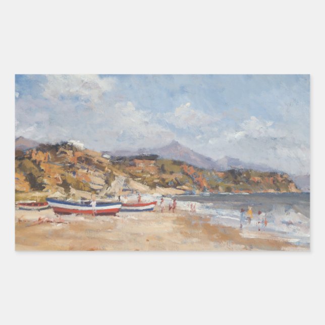 Beach and Mountains Nerja 2001 Rectangular Sticker (Front)